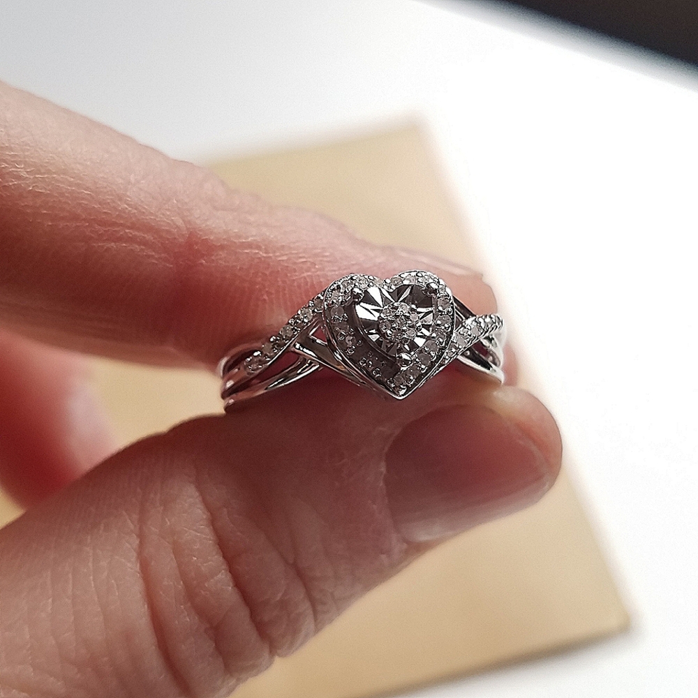 sterling silver diamond ring